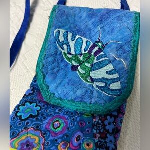 Handmade, mini, very colorful, crossbody bag.